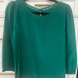 Jcrew Green Women's Blouse- 100% silk